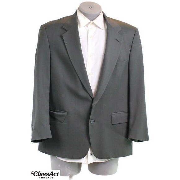 Allyn Saint George 2 Pc Suit Mens Gray Striped 2 Btn 42S Pleated Front 40" W - Picture 3 of 9